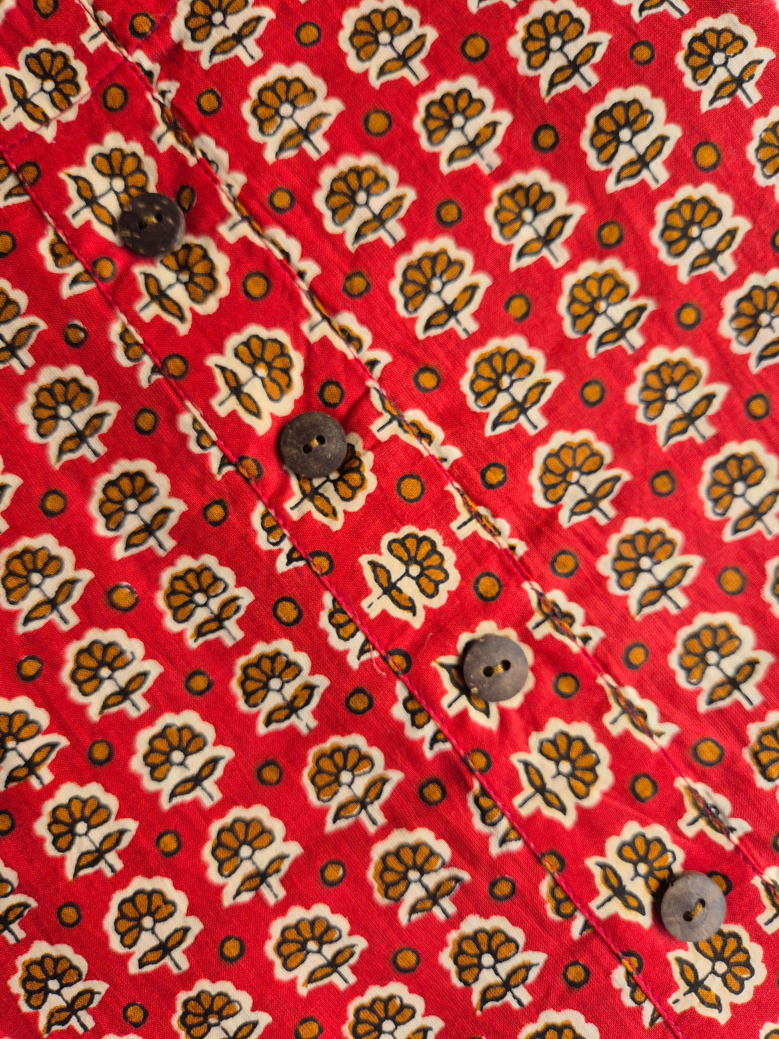 Maroon Floral Print Straight Kurta