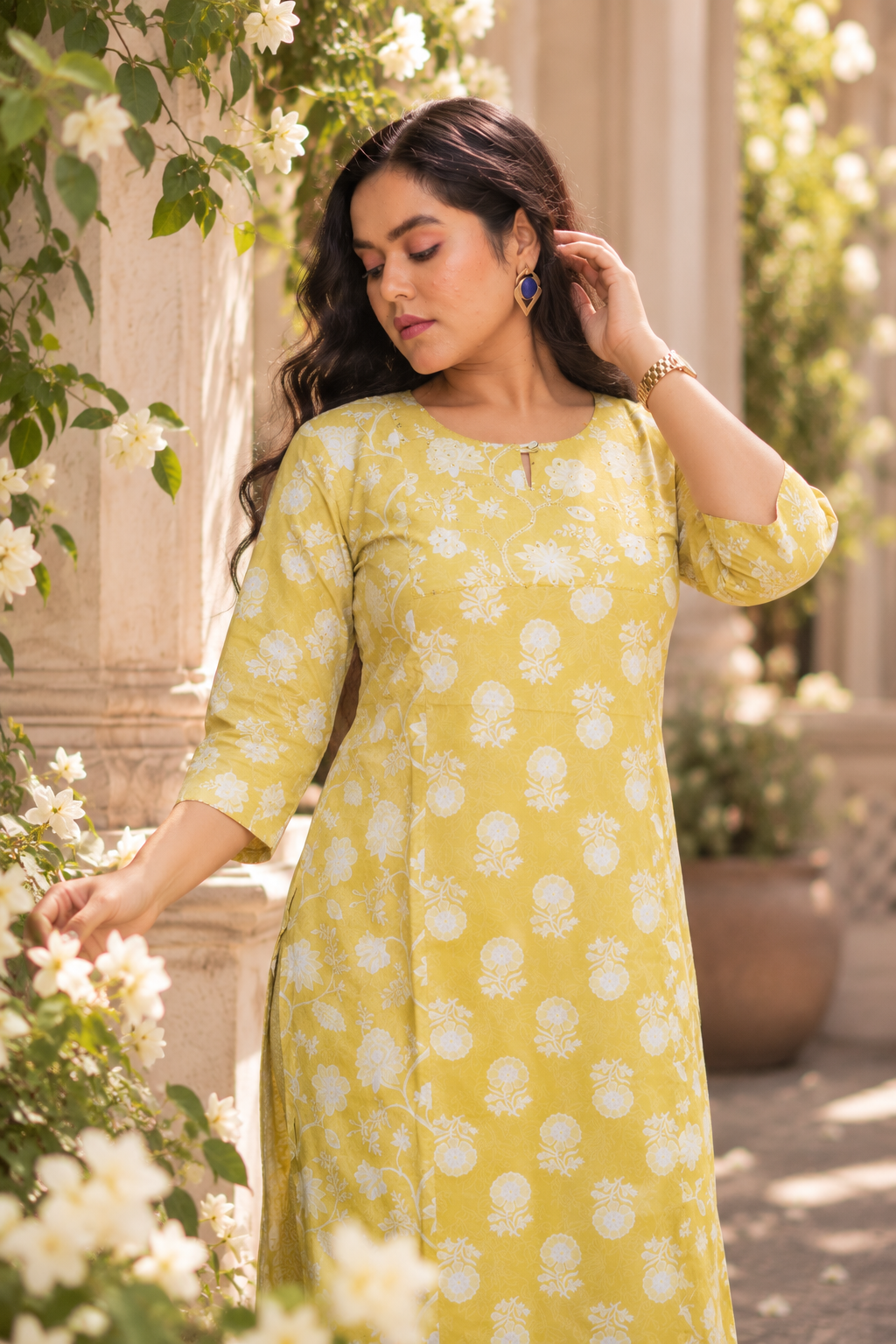 Light Green Mix & Match Floral Print Embroidered Kurta With Pant