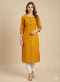 Yellow Self-Design Kurta