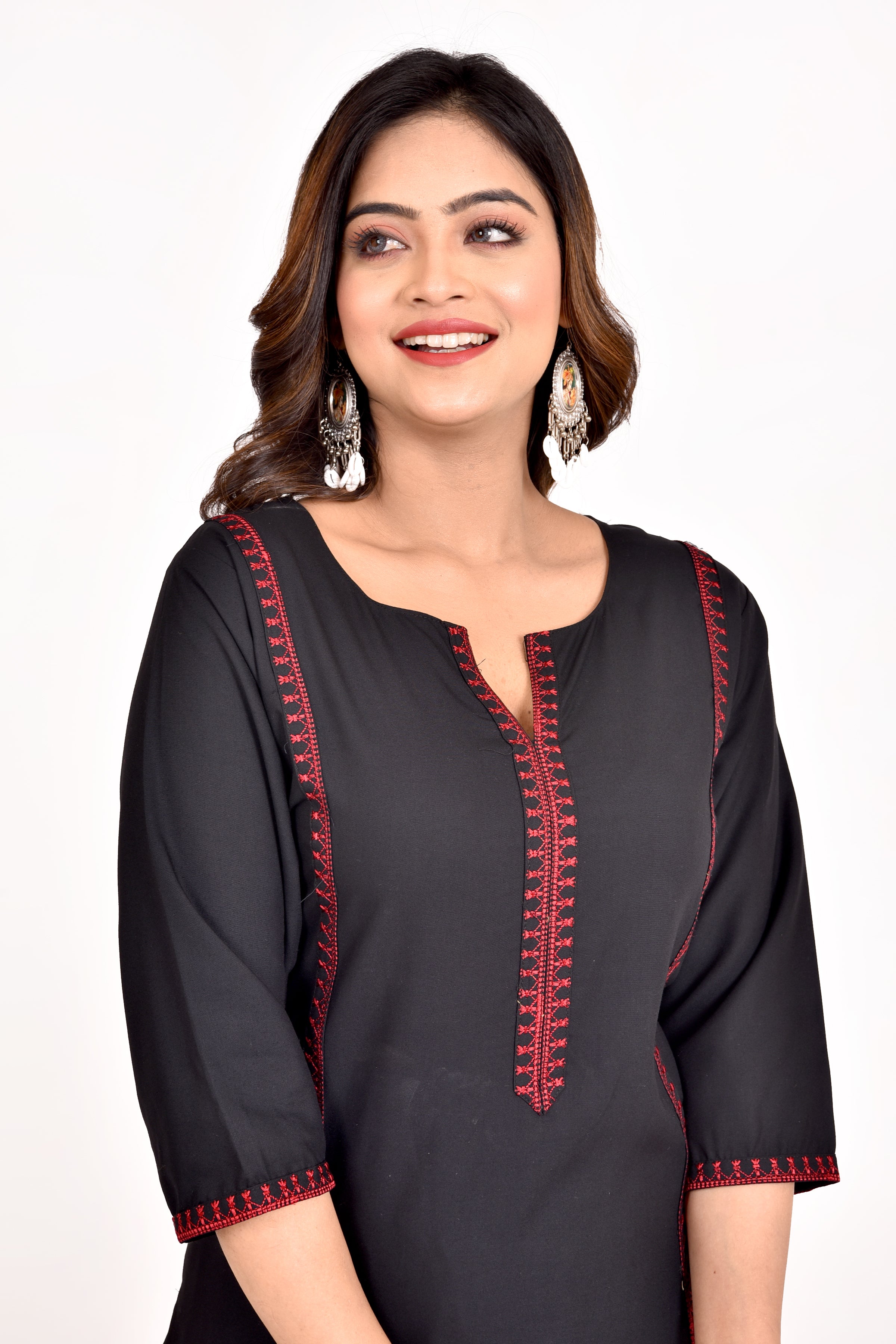 Black Embroidered Kurta With Pant