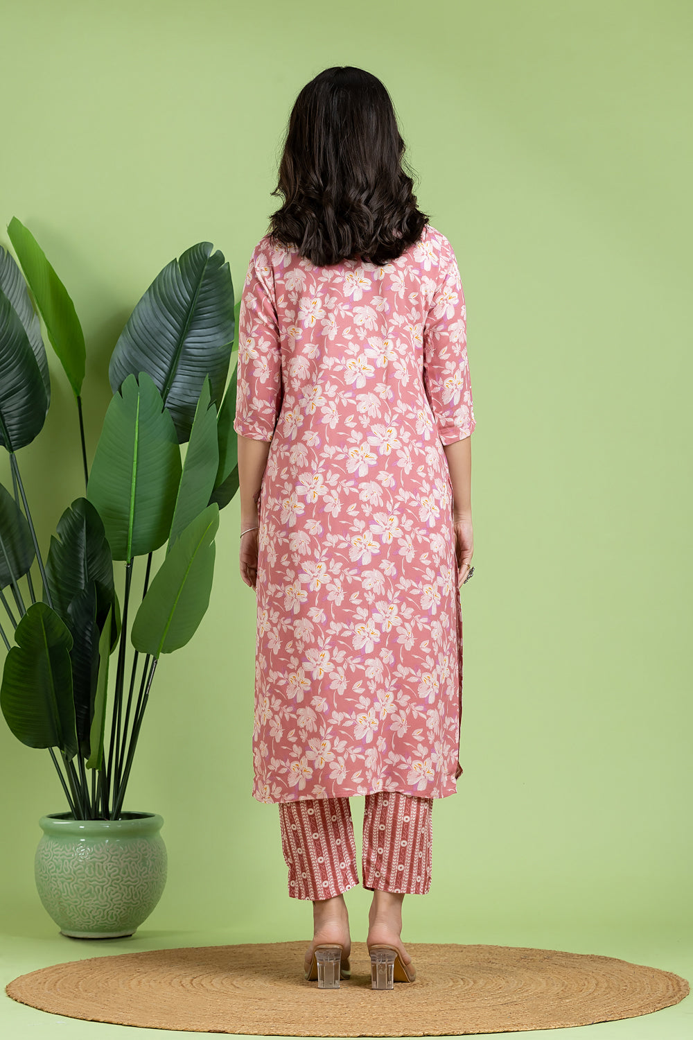 Dusty Pink Kurta With Pant & Dupatta