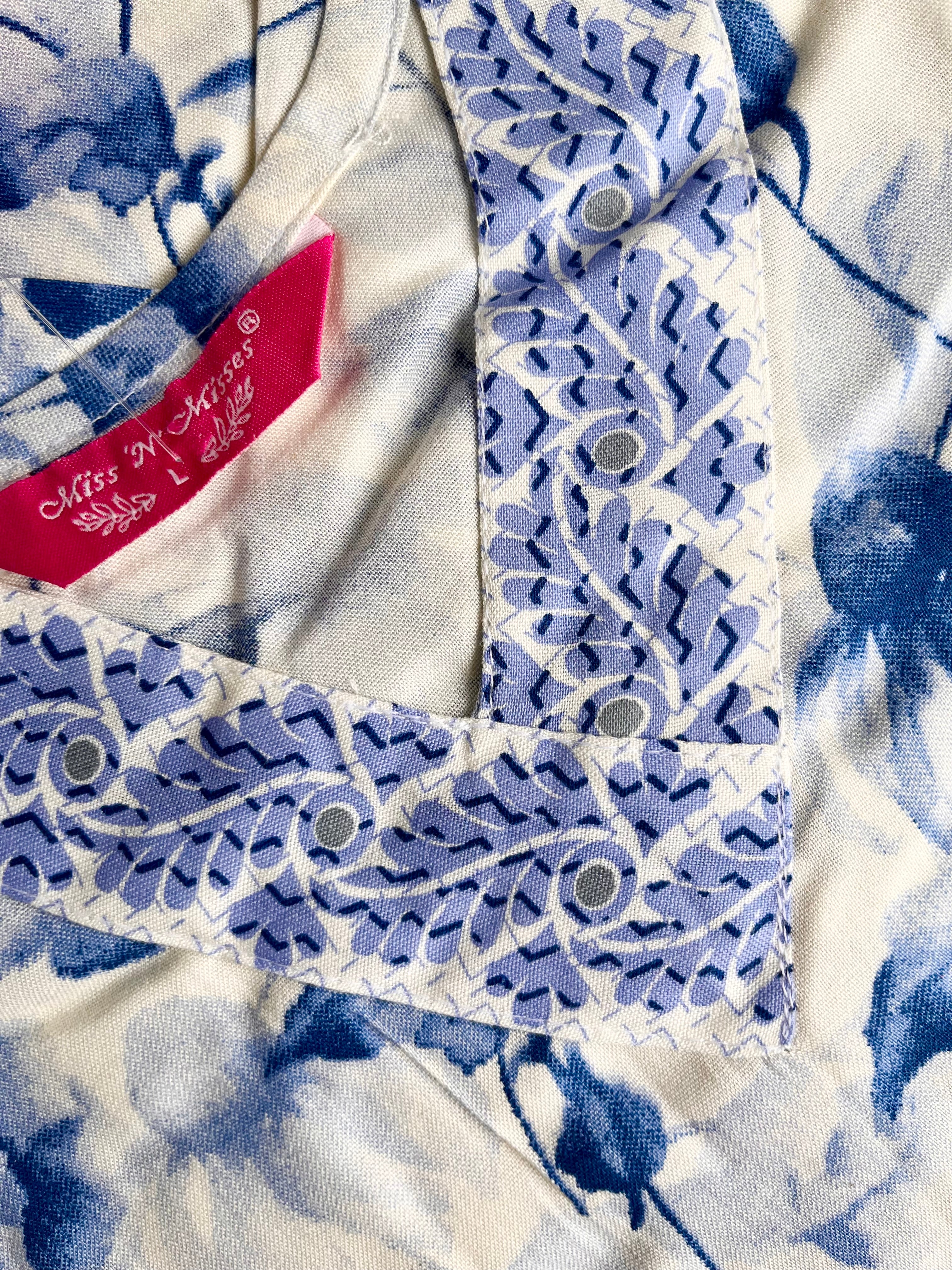 Blue Leaf Print Kurta With Pant