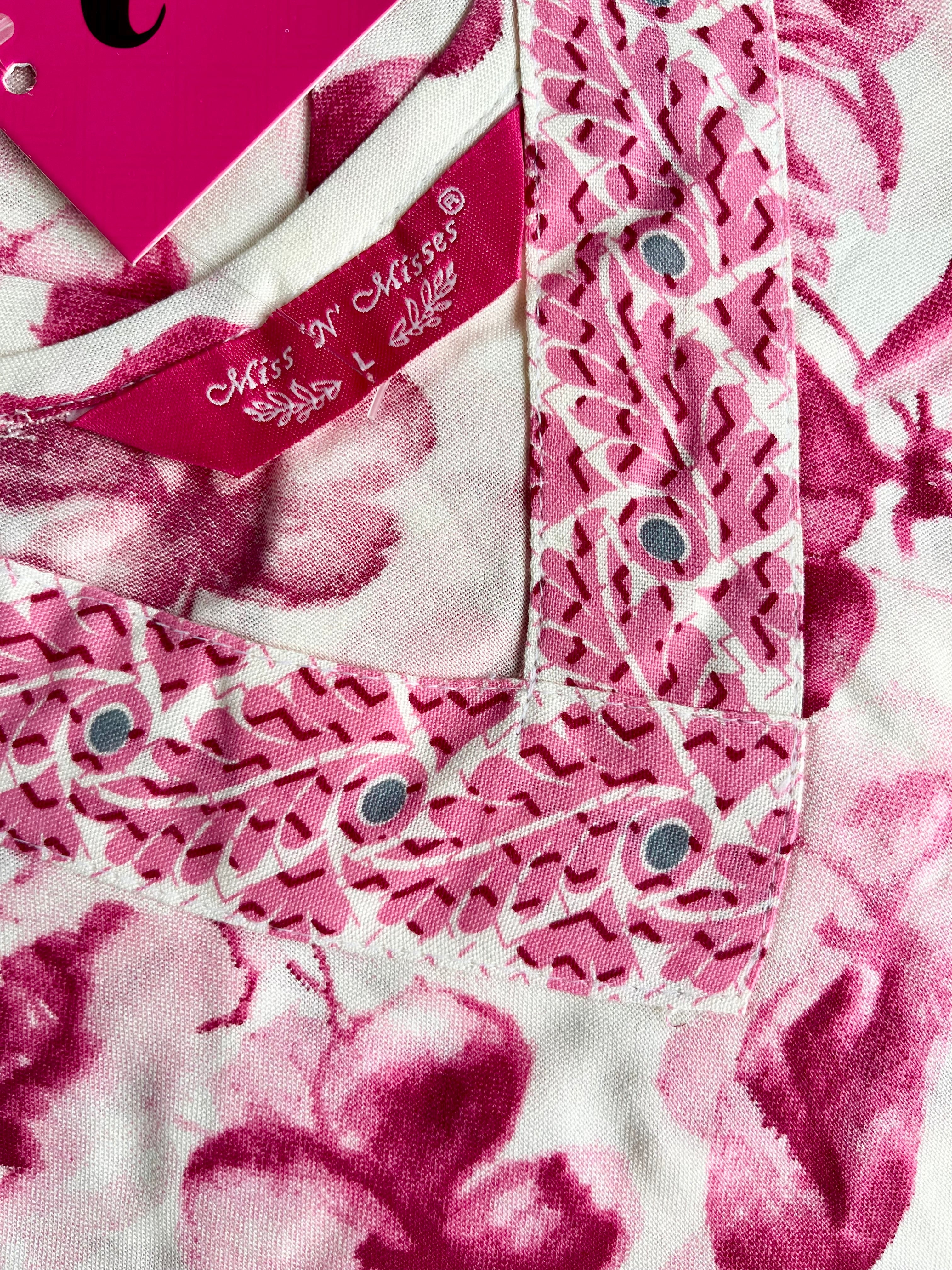 Pink Leaf Print Kurta With Pant