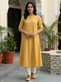 Yellow A-Line Kurta