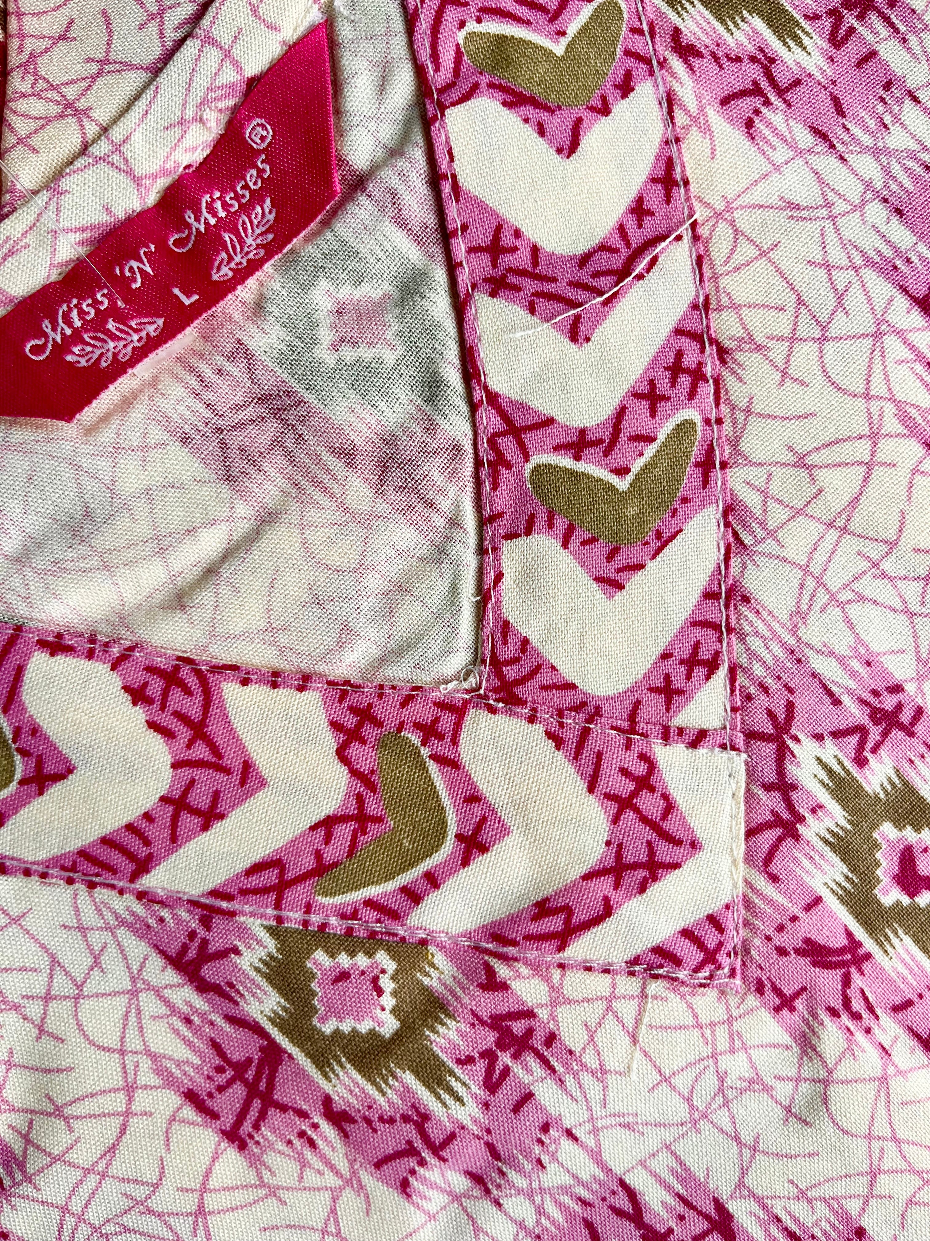 Pink Geometric Print Kurta With Pant