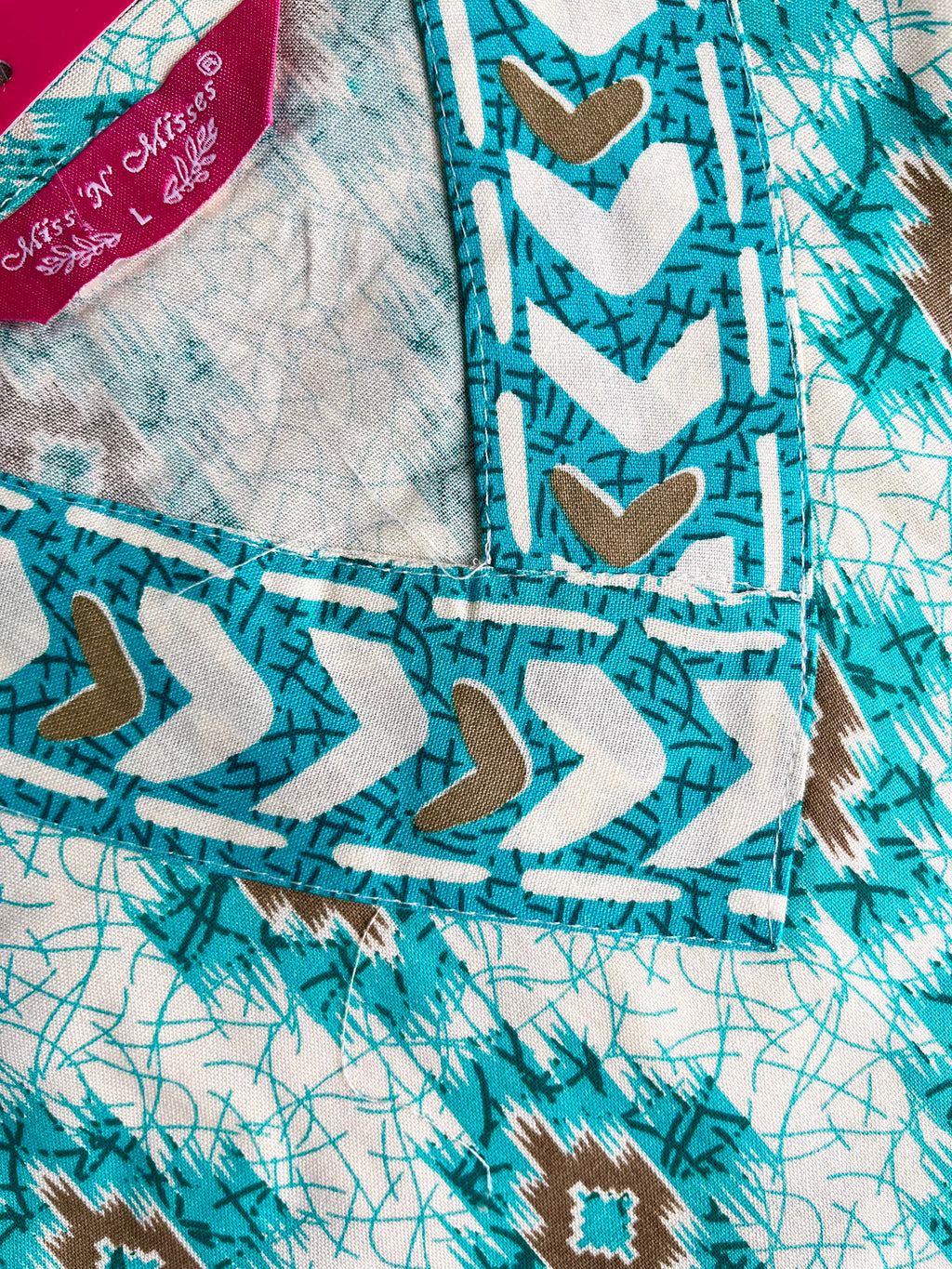 Aqua Blue Geometric Print Kurta With Pant