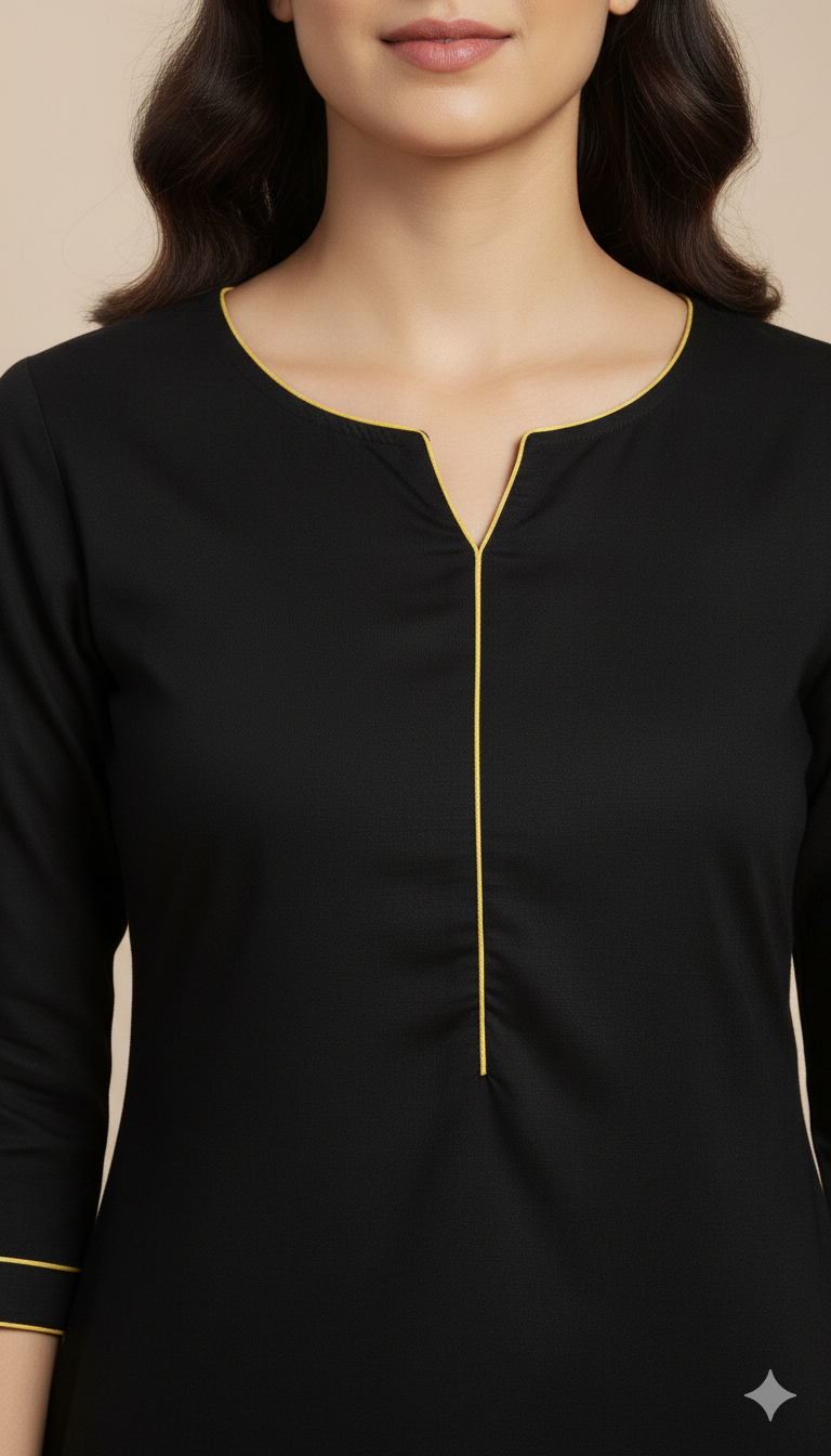 Jet Black Kurta With Pant & Dupatta