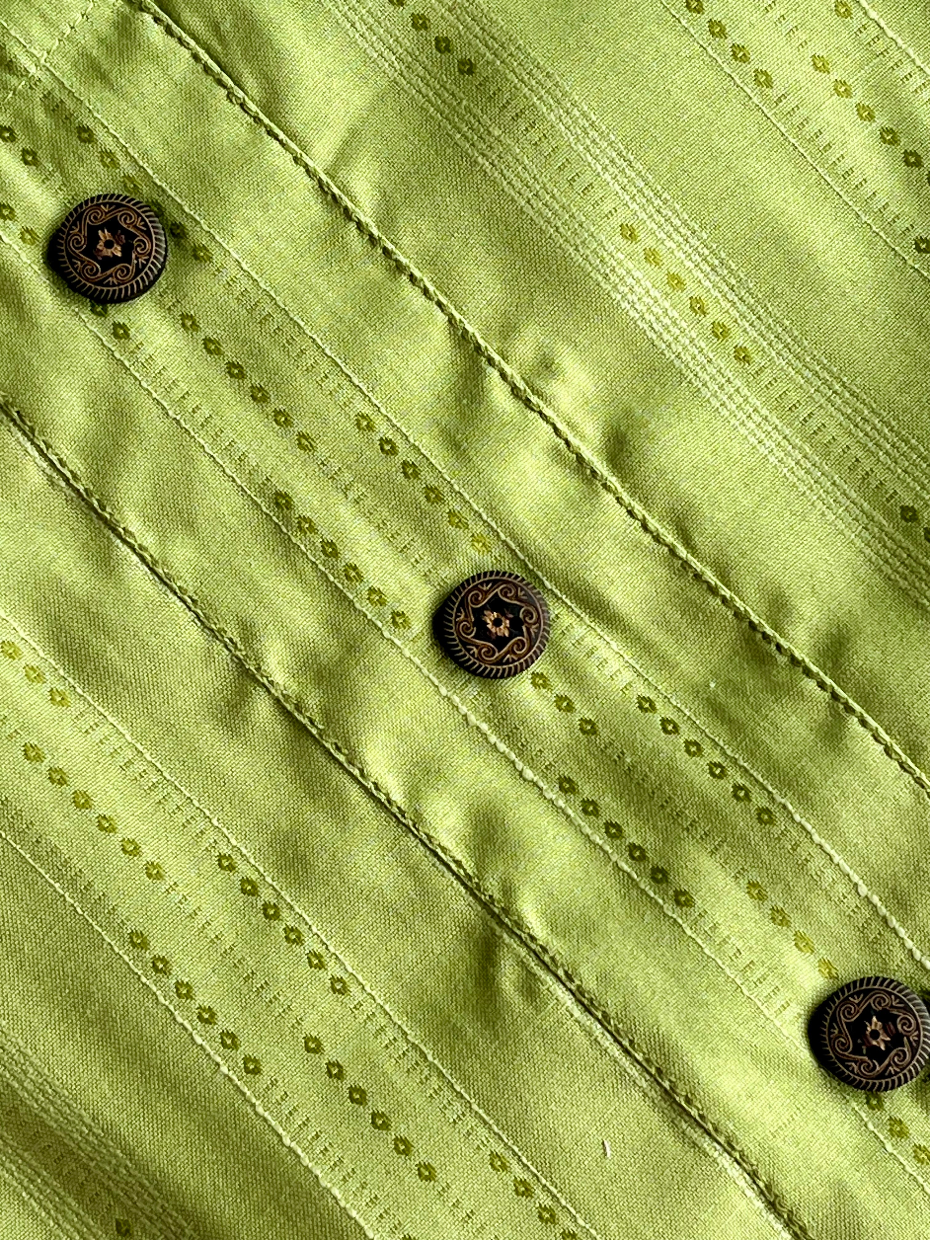 Lime Green Self-Design Kurta