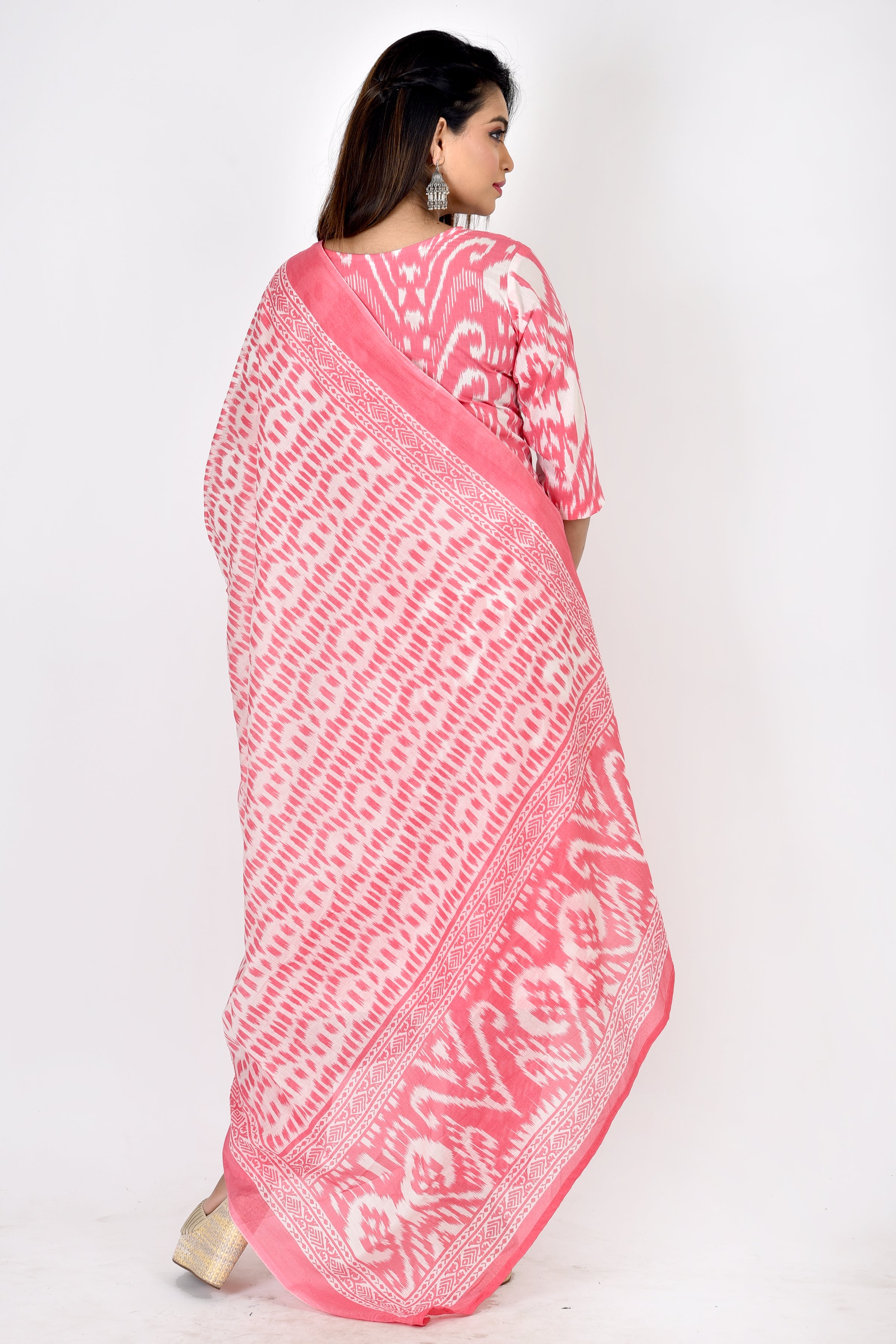 Pink Embroidered Kurta With Pant & Dupatta