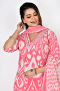 Pink Embroidered Kurta With Pant & Dupatta