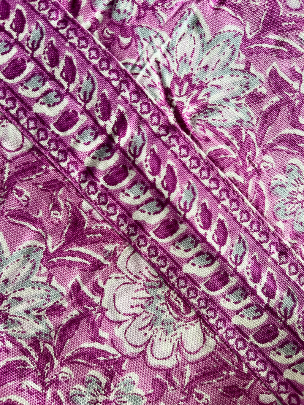 Purple Floral Print Kurta With Pant