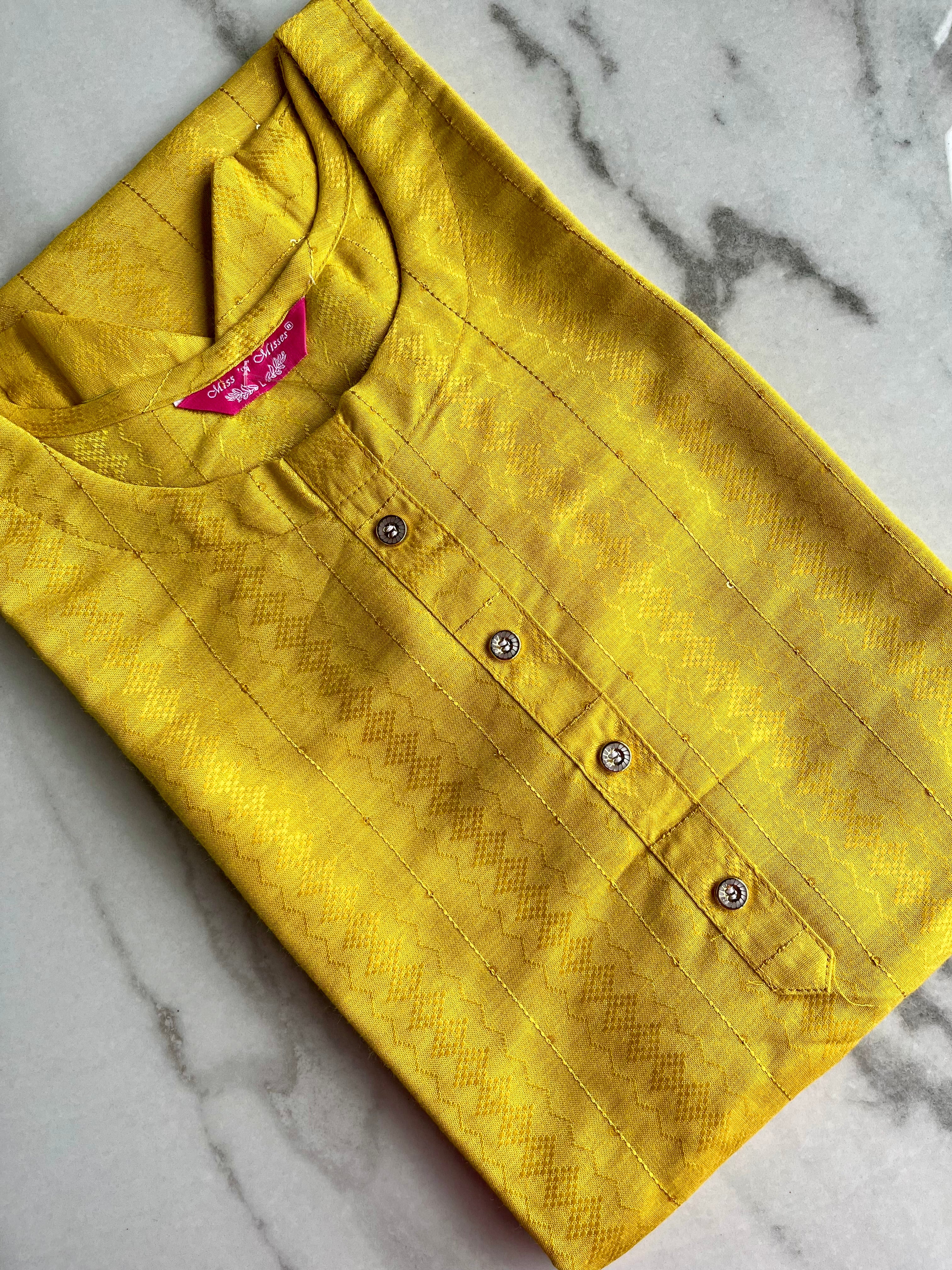 Yellow Self-Design Kurta