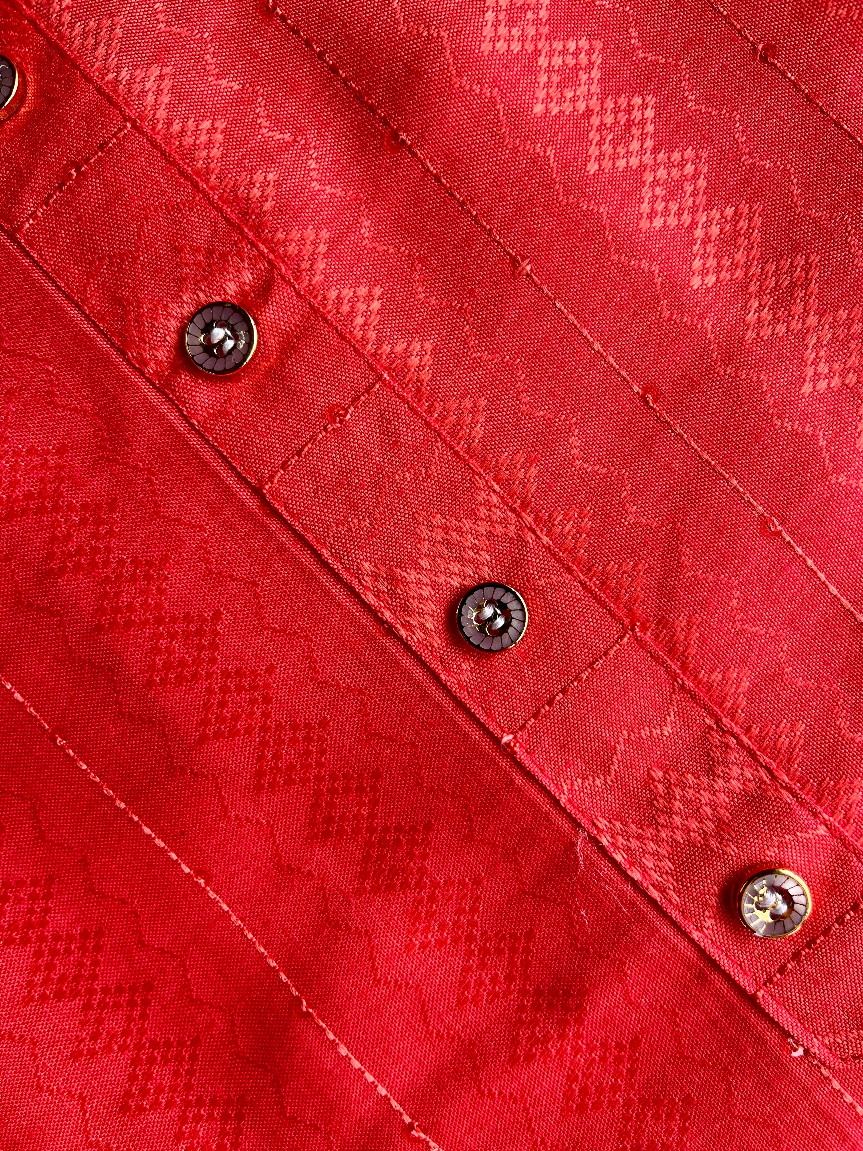 Vermilion Self-Design Kurta