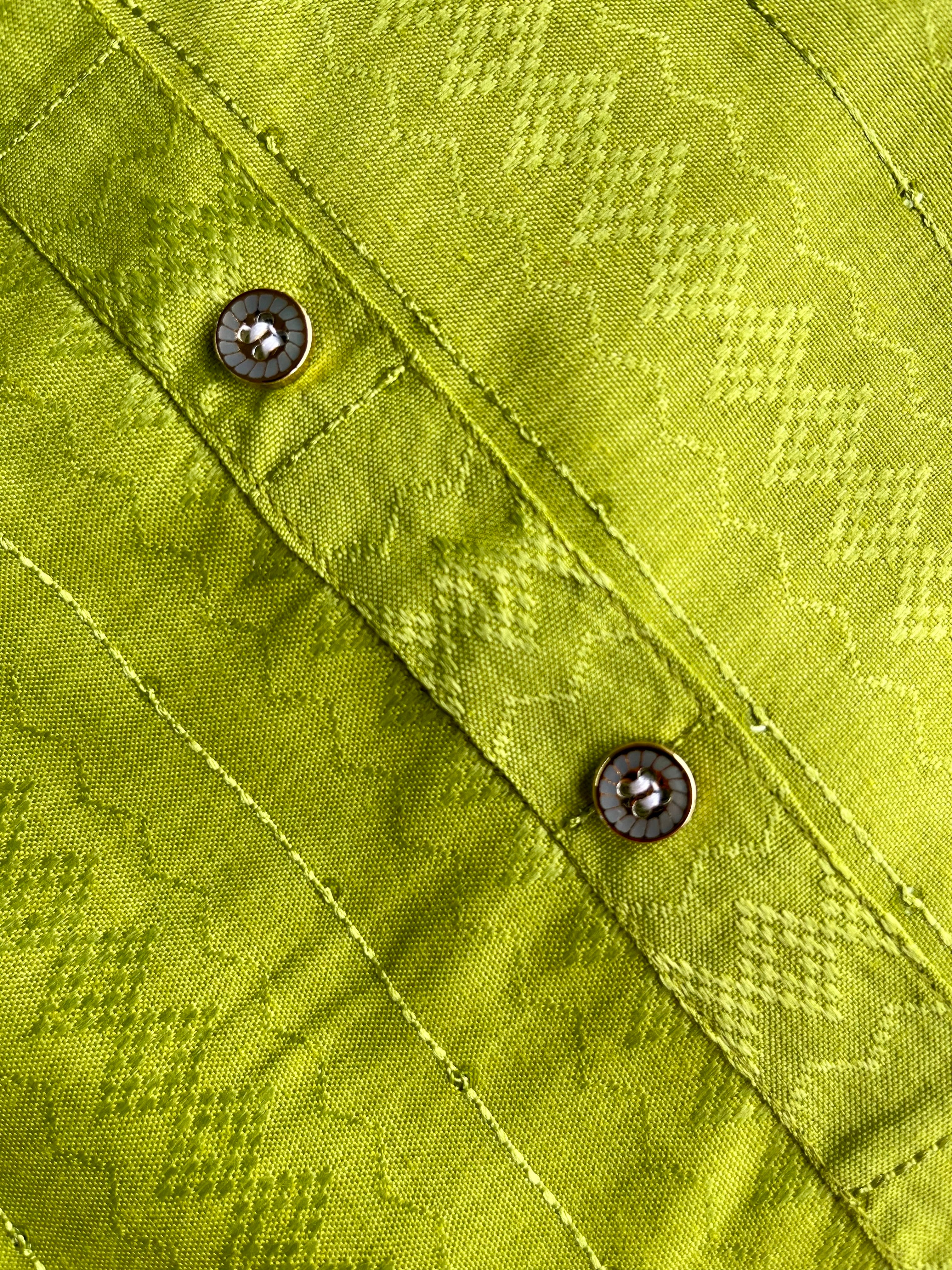 Lime Green Self-Design Kurta