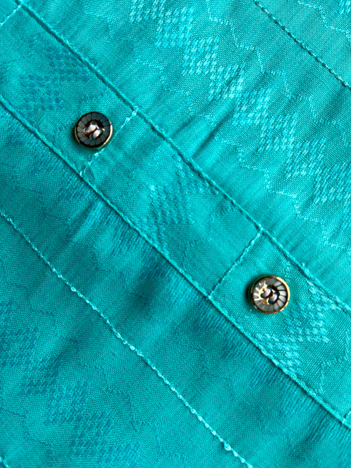 Aqua Blue Self-Design Kurta