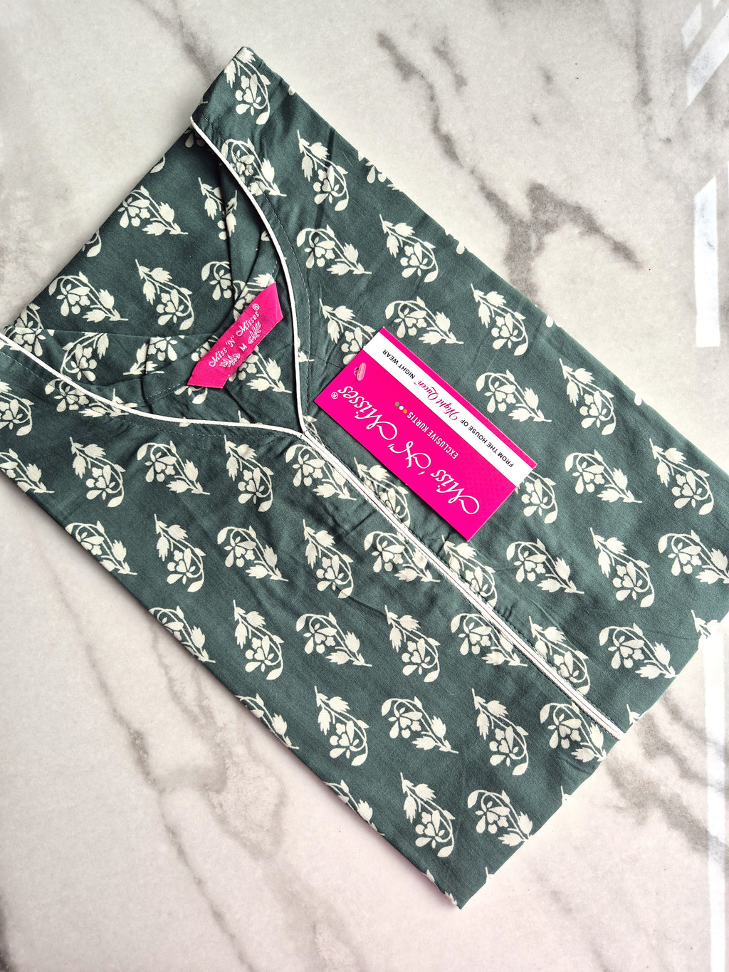 Green Floral Print Straight Kurta