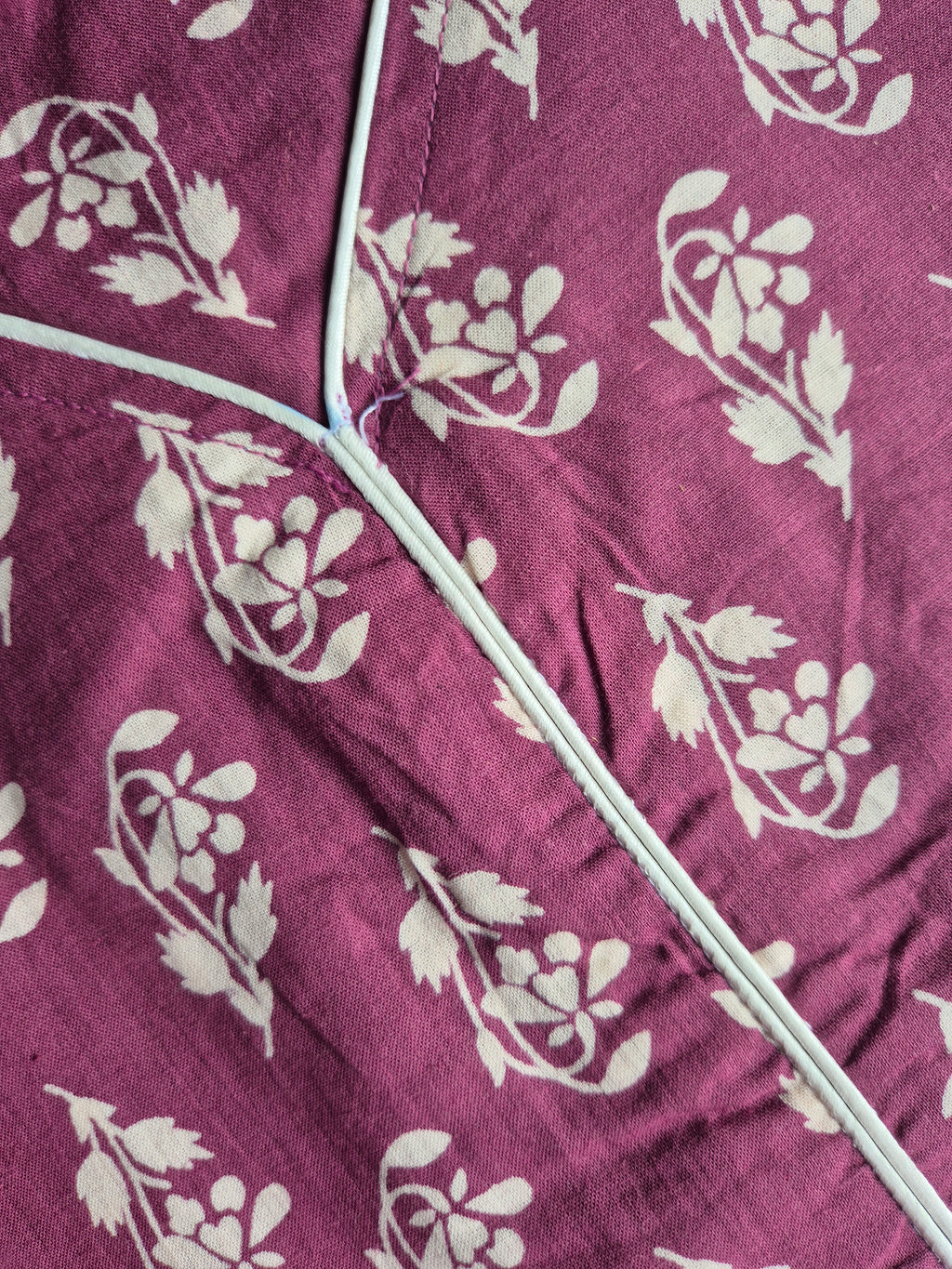Mauve Floral Print Straight Kurta