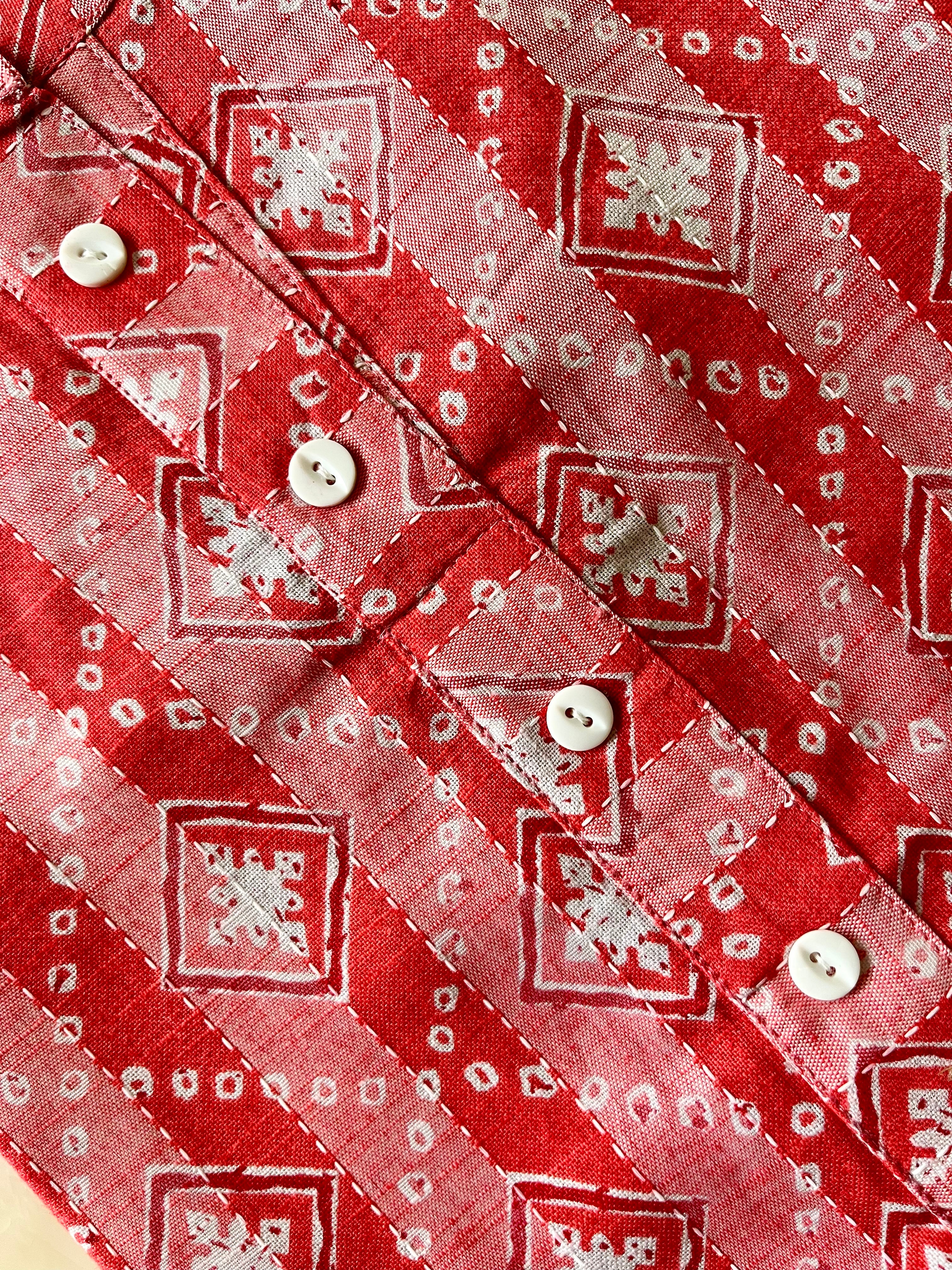 Orange Geometric Threadwork Straight Kurta