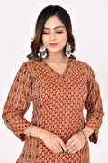 Maroon & Black Mix & Match Geometric Print Straight Kurta