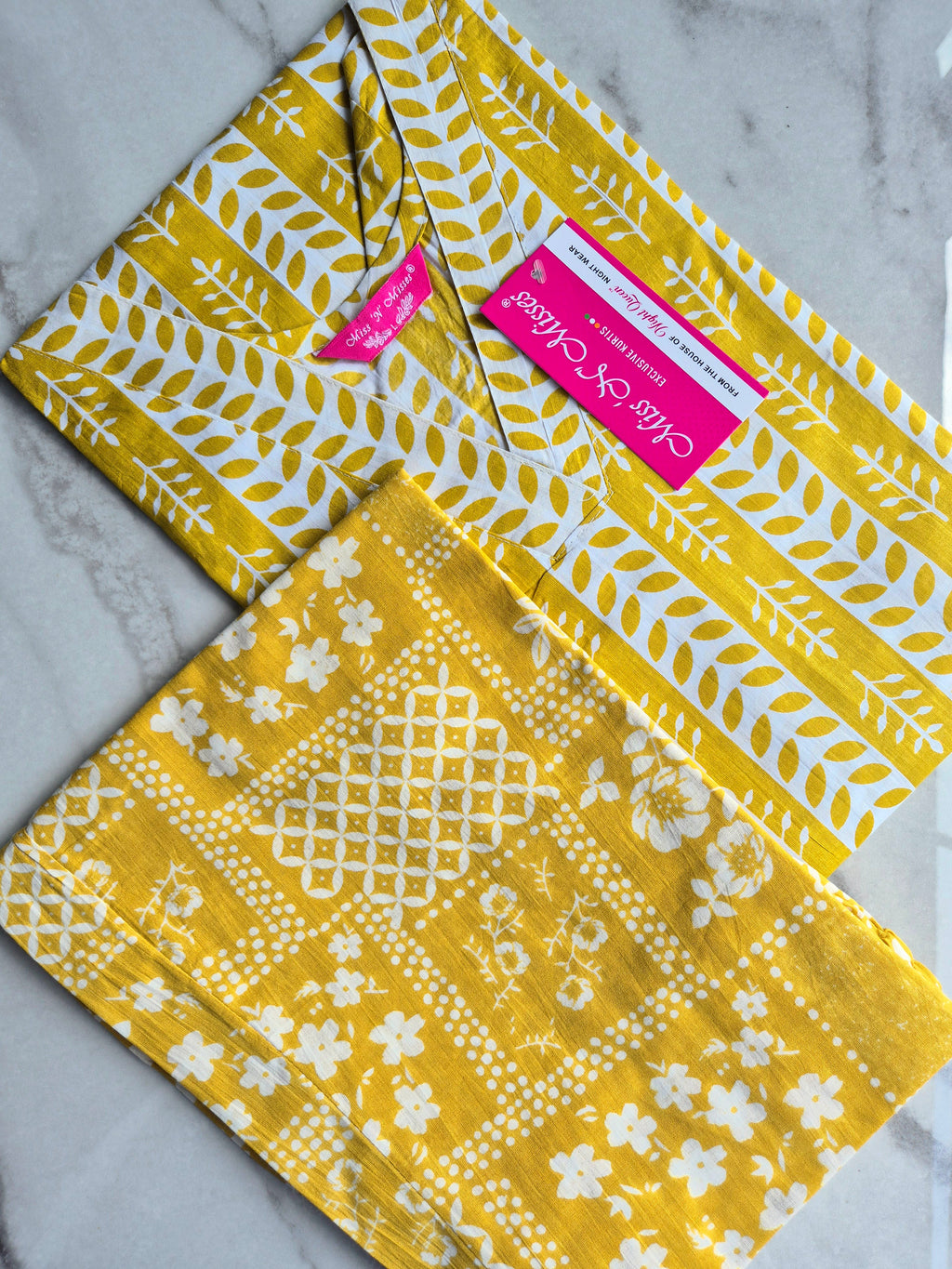 Yellow Striped Print Kurta With Pant