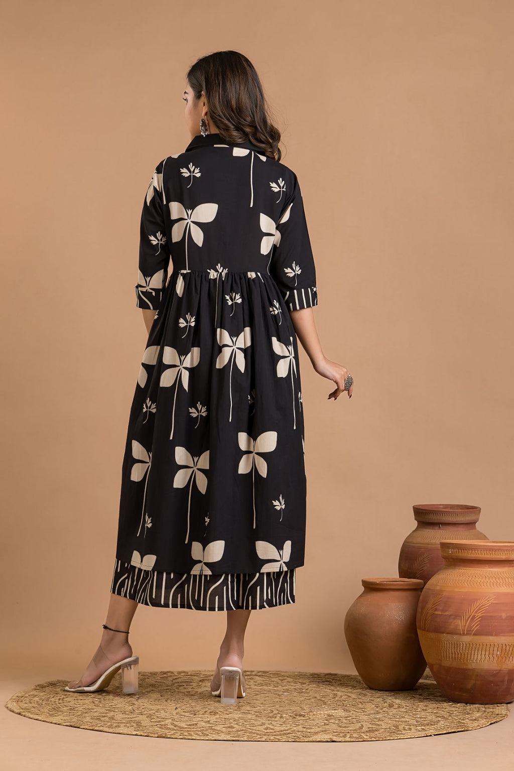 Black Floral Print Dress