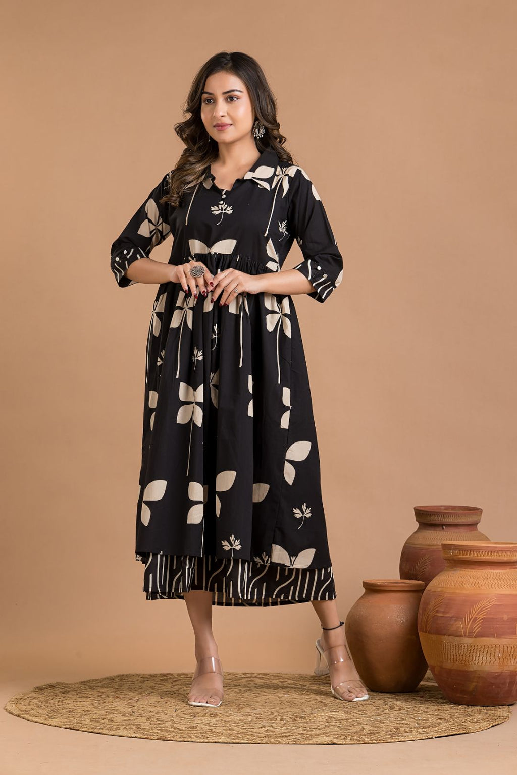 Black Floral Print Dress