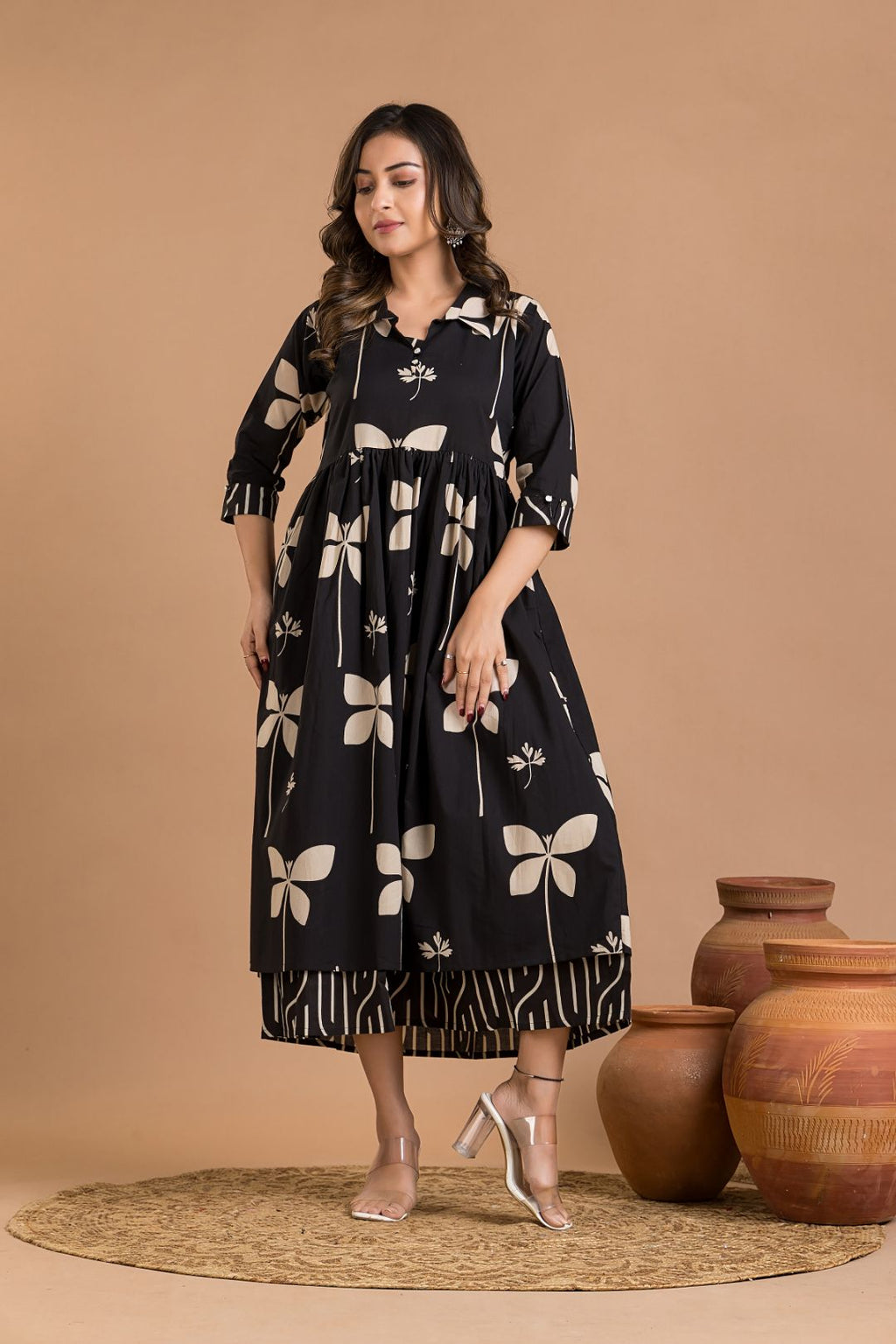 Black Floral Print Dress