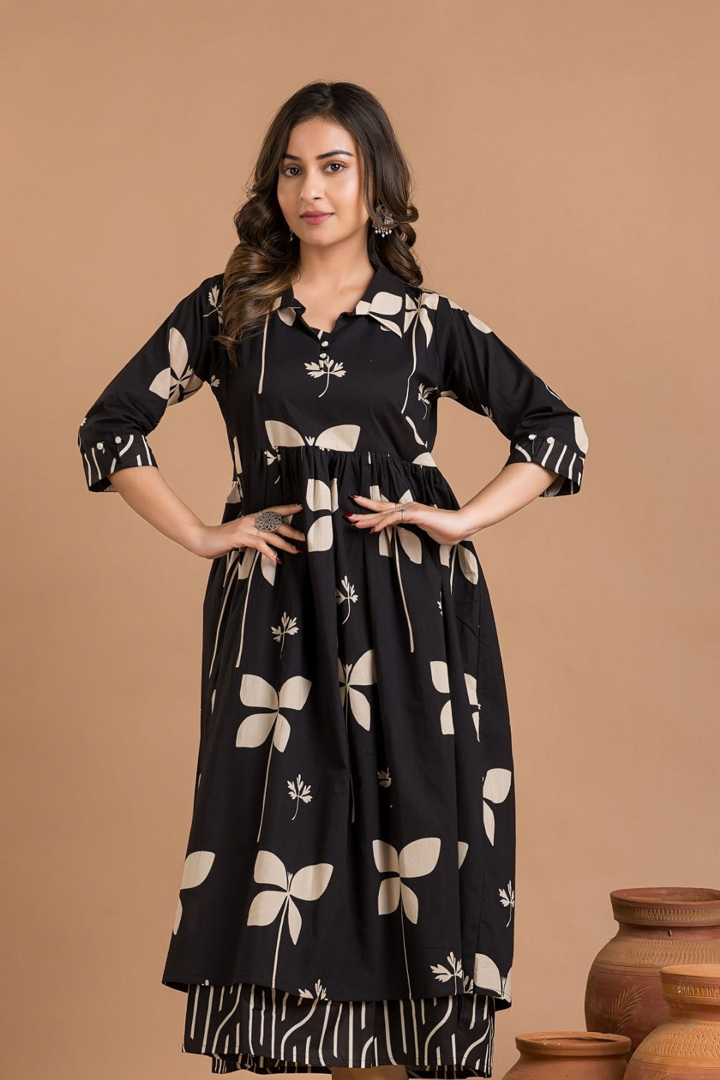 Black Floral Print Dress