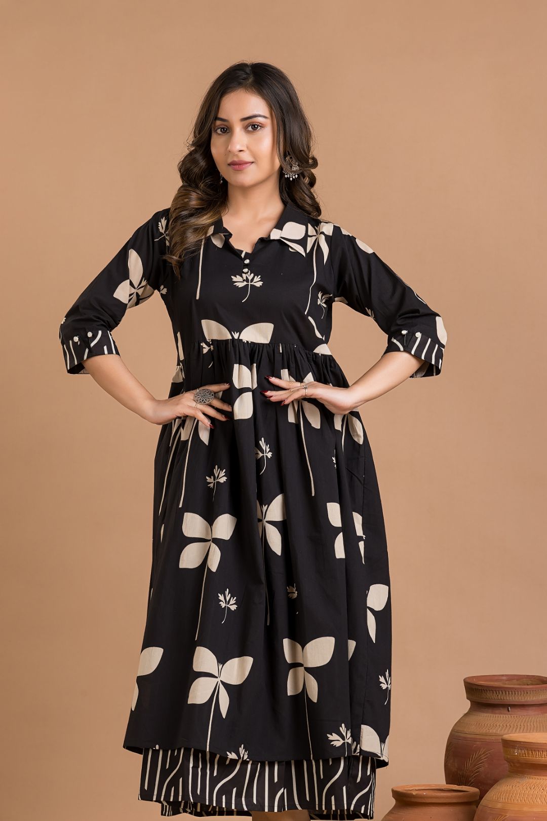 Black Floral Print Dress