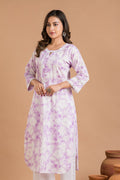Lavender Floral Print Kurta