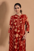 Brick Red Mix & Match Floral Print Kurta