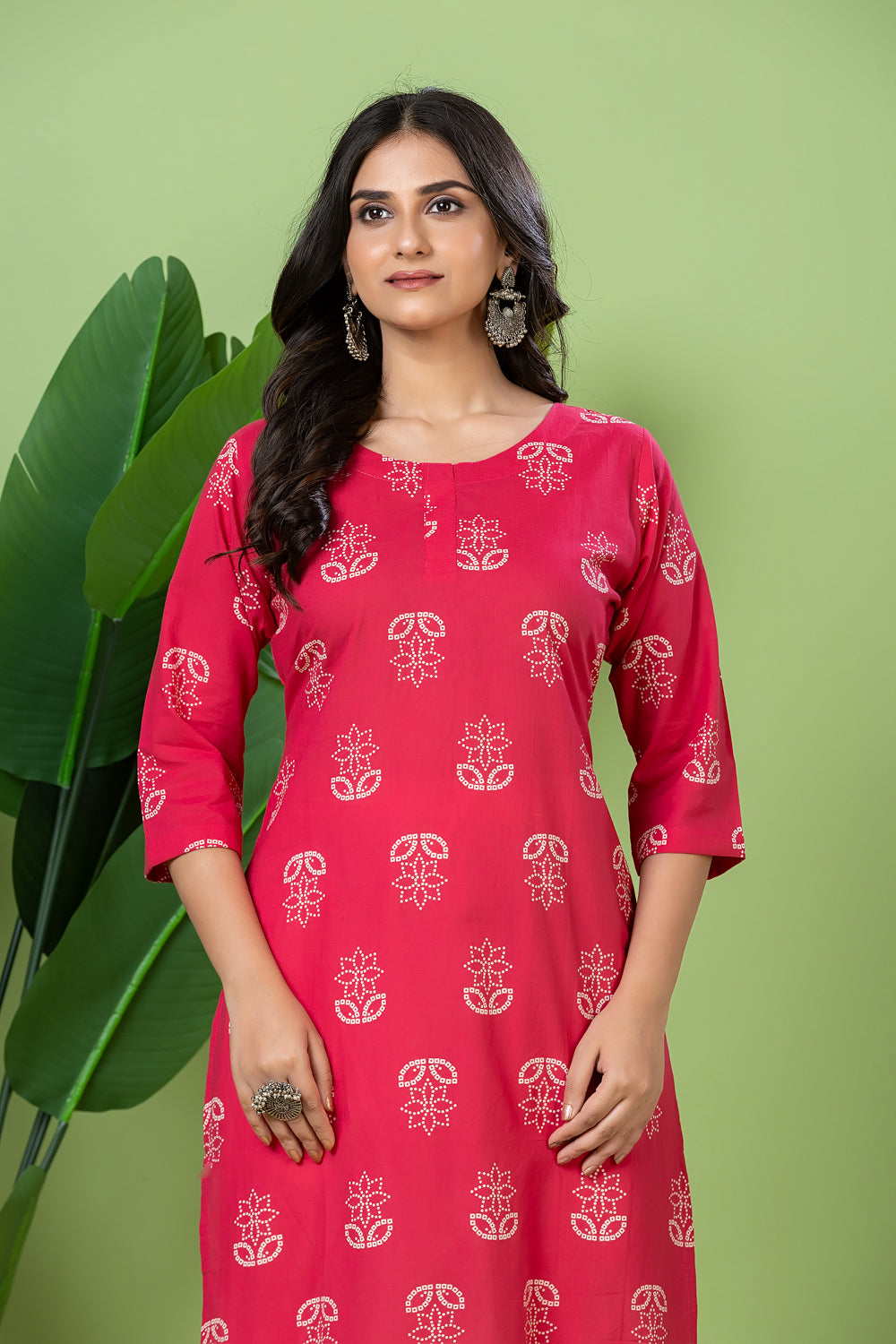 Pink Floral Print Kurta