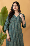 Green Striped Kurta