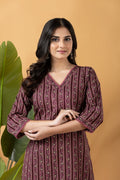 Dark Mauve Striped Kurta