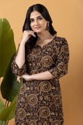 Brown Tribal Motif Print Kurta