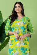 Yellow & Green Floral Print Mix & Match Kurta