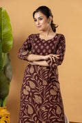Purple Floral Print Kurta