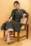 Midnight Green Floral Print Kurta