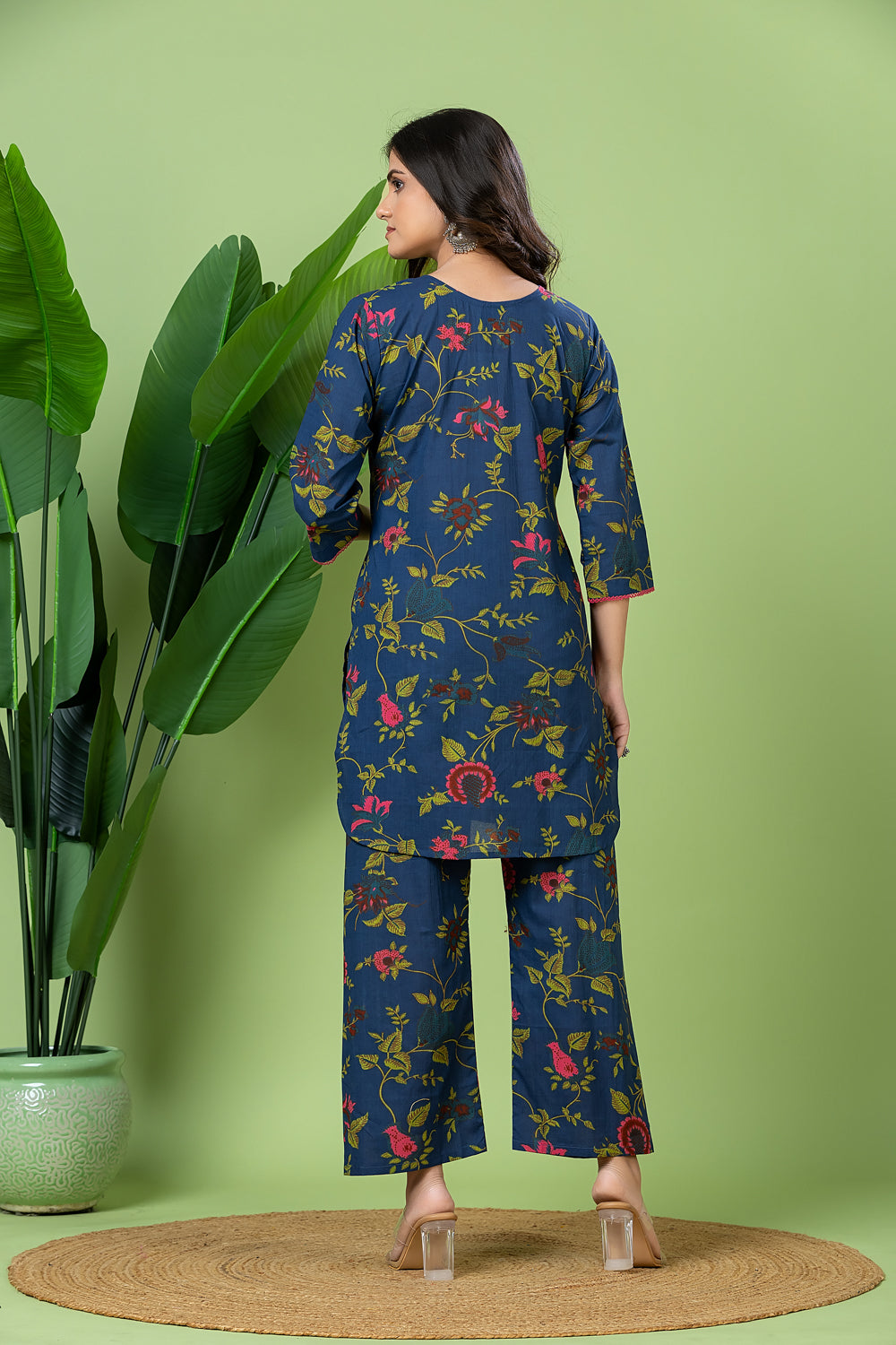 Blue Floral Print Co-ord Set