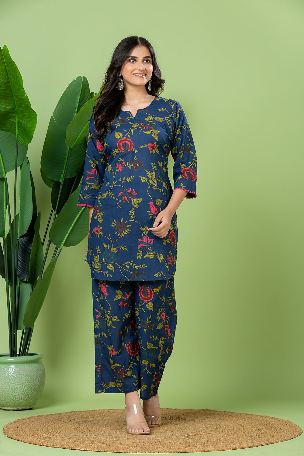 Blue Floral Print Co-ord Set
