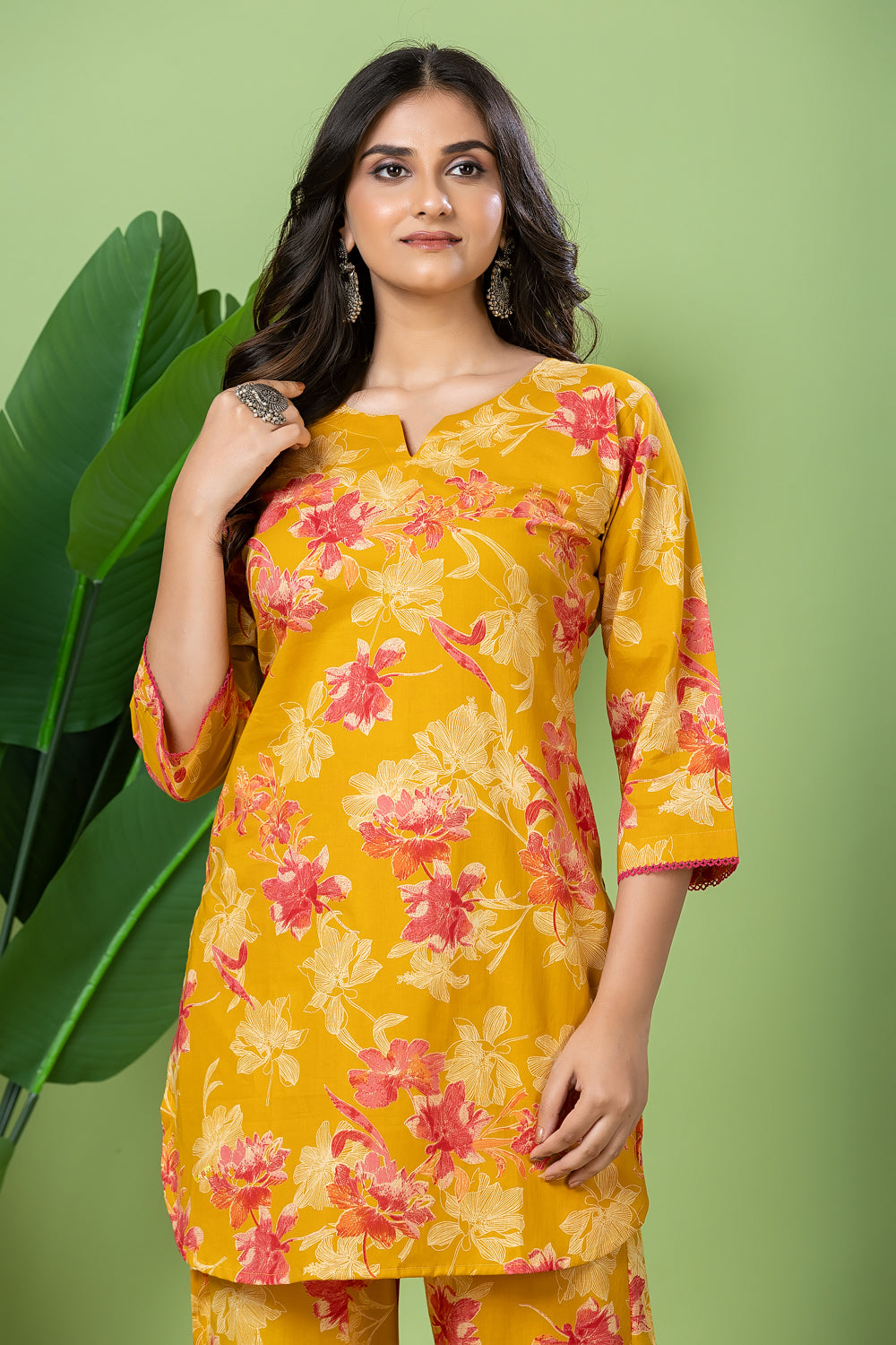 Yellow Floral Print Co-ord Set