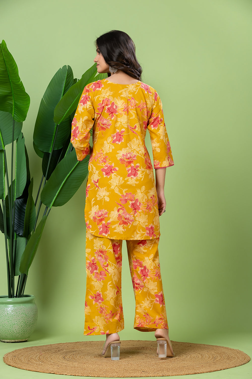 Yellow Floral Print Co-ord Set
