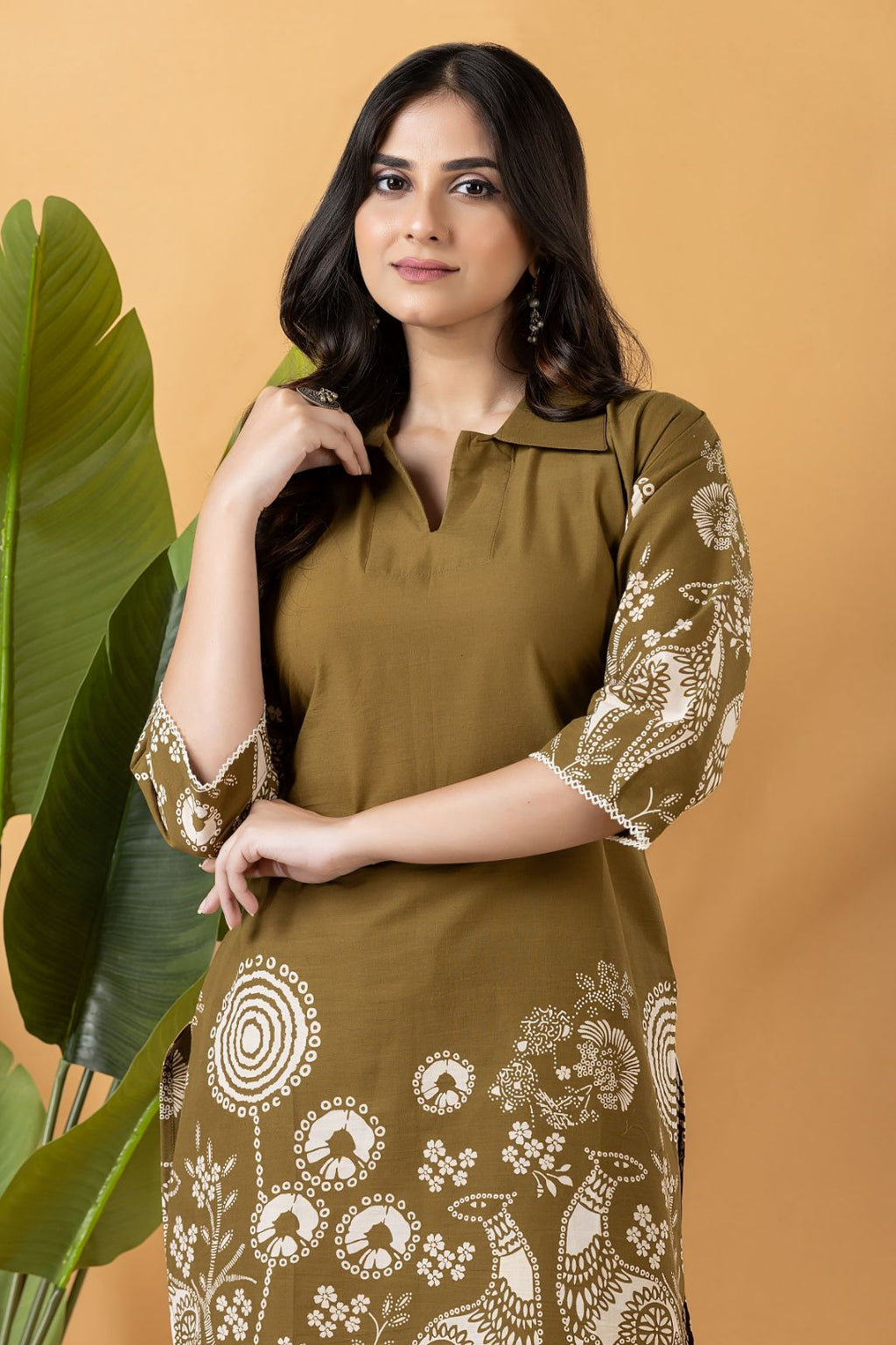 Olive Green Floral Print Co-ord Set