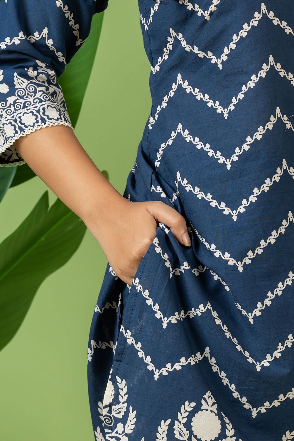 French Blue Floral Print Co-ord Set