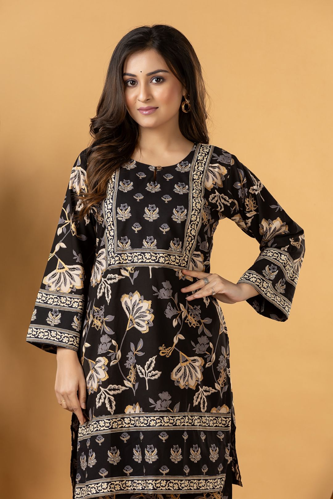 Black Floral Print Co-ord Set