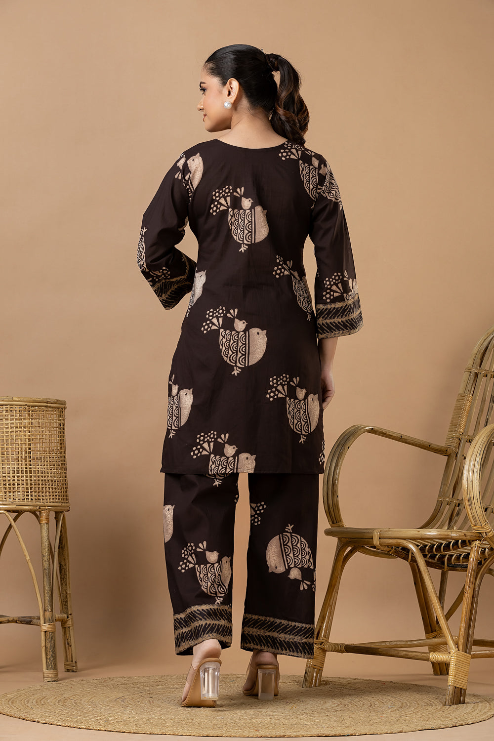 Coffee Brown Animal Print Co-ord Set