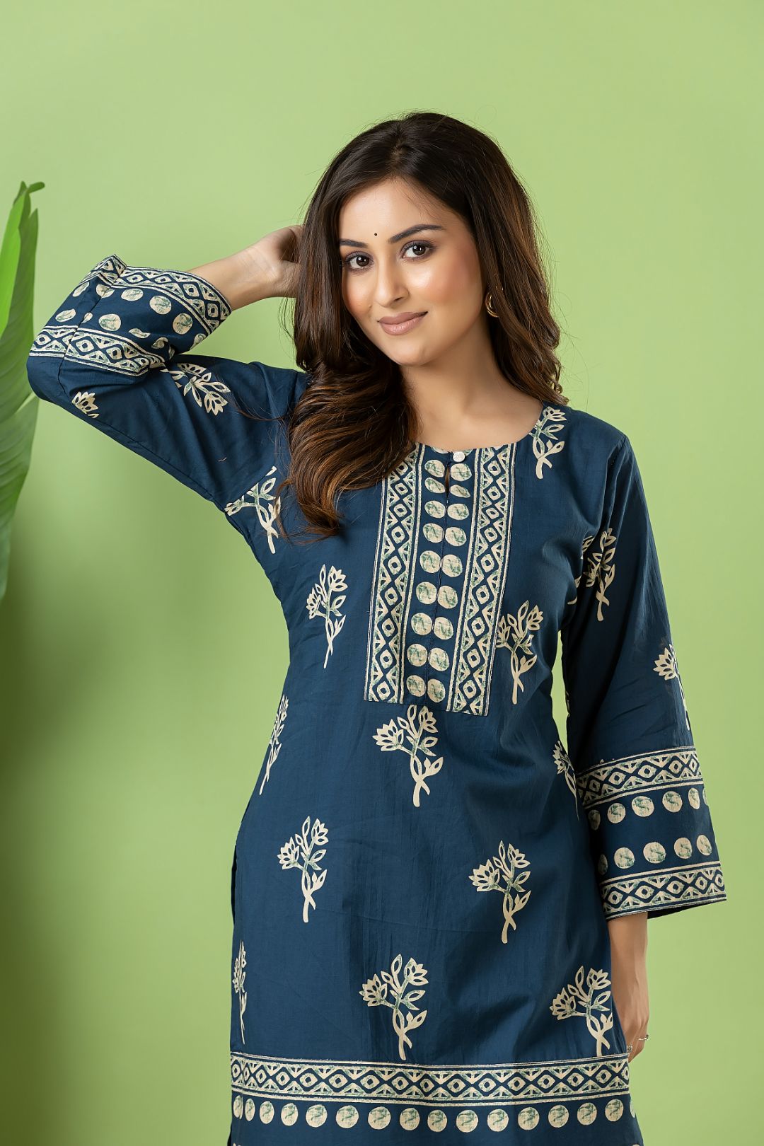 Teal Blue Floral Print Co-ord Set