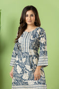 Slate Grey Leaf Print Co-ord Set