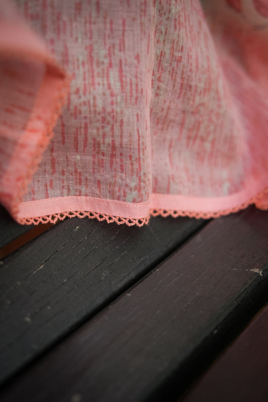 Peach Abstract Print Kurta With Pant & Dupatta