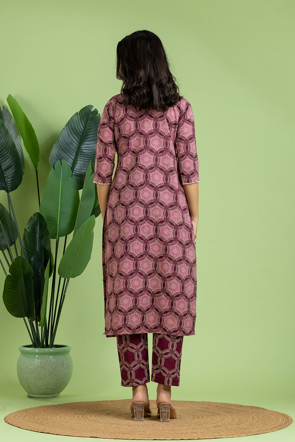 Purple & Pink Embroidered Kurta With Pant & Dupatta
